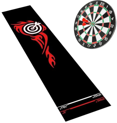 60 x 260 cm Darts Mat, Professional Darts Mat with Throwing Lines, Non-Slip Rubber Backing, Floor Protector for Home/Pub/Professional Darts Games