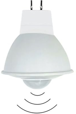 ZHGUIMING Bombilla LED GU5.3 con sensor de movimiento PIR MR16, 4 W, 12 V CA/CC, sensible al tacto, for pasillos, balcones y patios(Warm White 3000K)