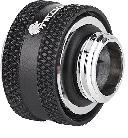 Richer-R 4 pezzi/6 pezzi raccordo di compressione di raffreddamento ad acqua per tubo acrilico rigido OD 14mm (4X nero)