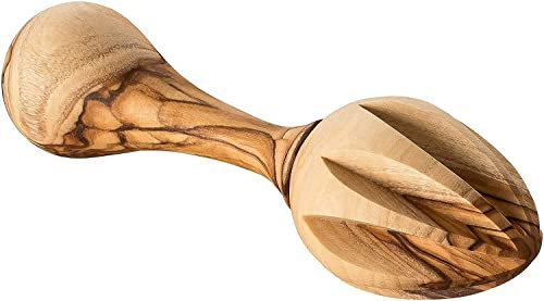 ZITRONENPRESSE AUS OLIVENHOLZ – Handgefertigte ZITRUSPRESSE/SAFTPRESSE/ORANGENPRESSER – ca. 15 cm – Manuell, langlebig & dekorativ – Für Zitrusfrüchte – Naturprodukt aus dem Heiligen Land