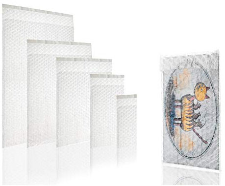 WPTrading - 50 Stück Luftpolsterbeutel 300 x 400 mm (100my) Transparent selbstklebend - Luftpolsterumschläge aus 3-lagiger Luftpolsterfolie für Versand - Luftpolster Versandtasche für Warensendung