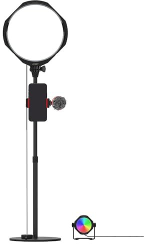 JOBY Beamo Studio-Creator-Set, Studiolicht, Soft-Key-Licht mit Fernbedienung, Hintergrundlicht 12 Farben, Wavo Mobiles Mikrofon, GorillaPod Flexibler Arm mit Smartphone-Halterung, USB-Studioleuchte