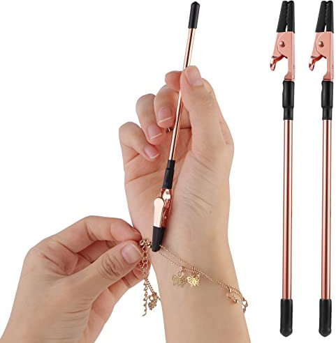 2 Stücke Anziehhilfe Schmuckarmband Hilfsmittel zum Befestigen und Einhaken von Halsketten Riemen Schmuckschnallen Reißverschlüssen Verschlüssen armband werkzeug