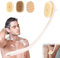 Cepillo de espalda con mango largo, cepillo corporal 3 en 1 para ducha, cepillo de espalda extraíble, cepillo de ducha ergonómico, cerdas suaves, aplicador de loción para personas mayores, hombres y