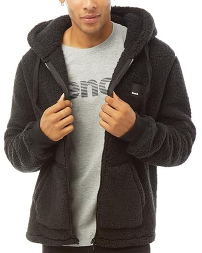 Bench Mens Tommy Borg Full Zip Teddy Bear Fleece Hooded Hoody Hoodie Jacket