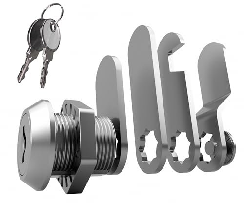 Serrure à Came 25mm Premium pour Boîte aux Lettres et Meuble – Verrouillage Sécurisé avec 2 Clés, Adaptabilité Maximale avec 4 Plaques de Montage Incluses
