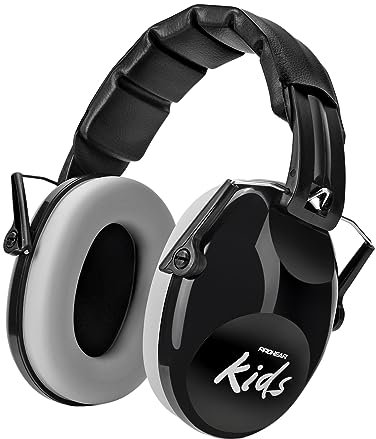 PROHEAR 032 Gehörschutz Kinder, Lärmschutz Kopfhörer Kinder mit Autismus, Verstellbare Passiver Ohrenschützer KindKomfort Faltbarer gehörschutz konzert,SNR 28dB Hörschutz für Schulen-Schwarz