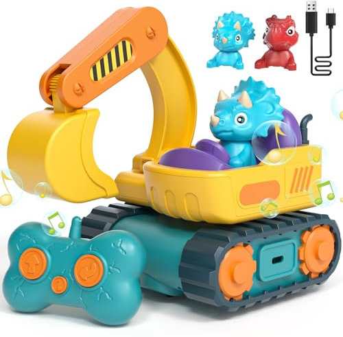 SOGAWEBB Ferngesteuertes Auto ab 3 Jahre, Wiederaufladbar Bagger Kinder 2Jahre, Spielzeug ab 3 Jahre Junge