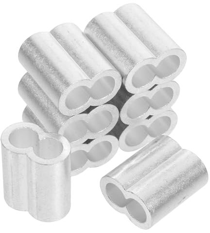 TIDTALEO 8pcs Robust Aluminum Cable Crimp Ferrules Wire Rope Sleeves Crimping Sleeves Cable Clamp Fittings Wire Crimping Kit