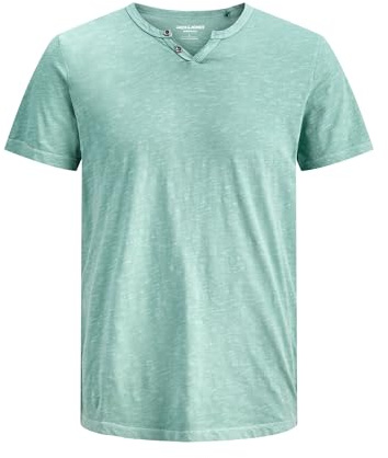 Jack & Jones JJESPLIT - Maglietta Basic da Uomo, con Scollo a V, a Maniche Corte, in Jersey di Cotone, Blu Minerale, XL