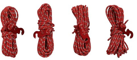 Konfiur 4 Stück Abspannseile Camping, Sturmband für Vorzelt, Zelt Seilspanner, Camping Zubehör, Windfestes Seil für Sonnensegel Wäscheleine