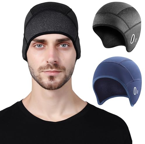 ZXTGBQ 2Pcs Berretto Sottocasco Invernale da Ciclismo con Fori per Occhiali, Copricapo Berretto da Casco da Ciclismo da Uomo Donna, Casco da Sci, Accessori Invernali per Biciclette