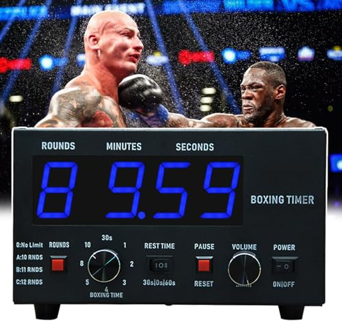 Temporizador de boxeo con pantalla LED, volumen ajustable, para intervalos de entrenamiento y descanso en deportes de combate