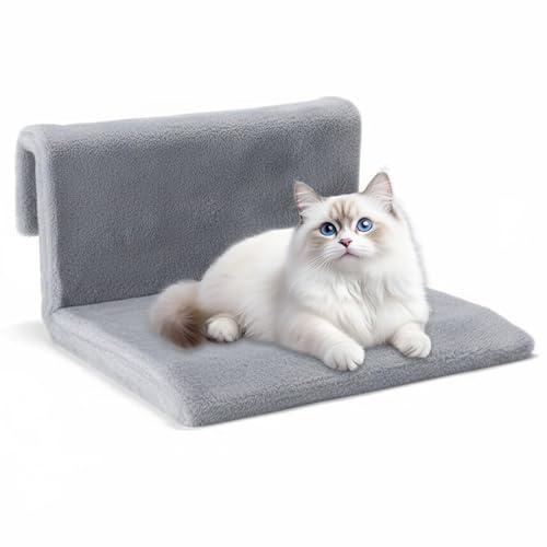 GYHWOFUL Lit pour chat pour chauffage - 45 x 30 cm - Lit suspendu avec housse en peluche douillette - Lit chauffant pour chat - Lavable - Avec cadre en métal robuste - Convient à tous les radiateurs