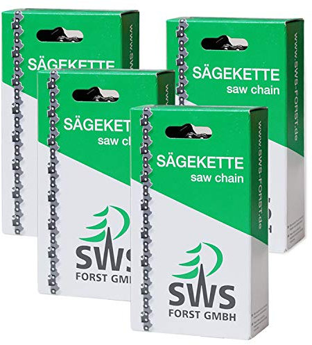 4 Stück SWS Forst GmbH Sägekette langer Schneidezahn 3/8 1,3 mm 44 TG kompatibel mit Stihl und andere Hersteller