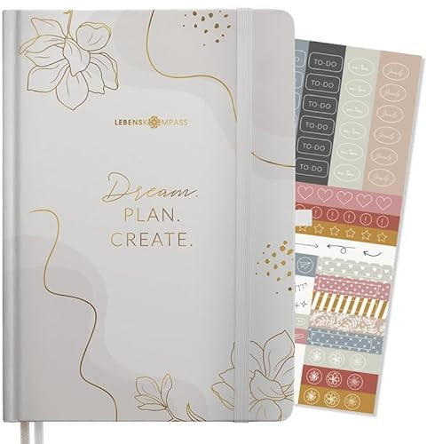 LEBENSKOMPASS Bullet Journal Notizbuch Tagebuch A5 PRO ”WUNDERLAND” - Notizbuch A5 gepunkted 5 mm, extra-dickes Papier 120 g/m² FSC® - Journal Buch & Dotted Notebook A5