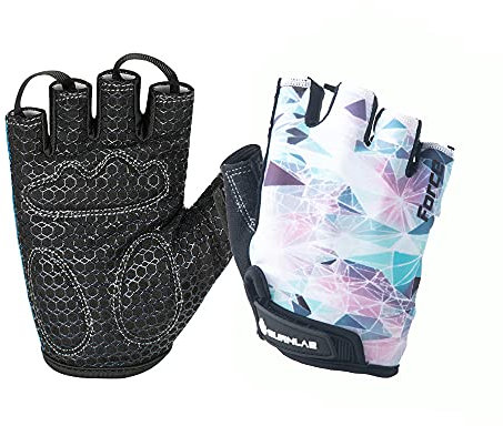 BURNLAB Flex-Gym-Handschuhe für Männer und Frauen – ideal zum Gewichtheben, Radfahren, Crossfit, bietet Guten Halt und weiche Polsterung (weiß & grün, groß)