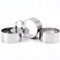 Guowall Lot de 3 Anneaux à Dessert, Cercle a Patisserie avec Poussoir, Acier Inoxydable, Rond, 8cm