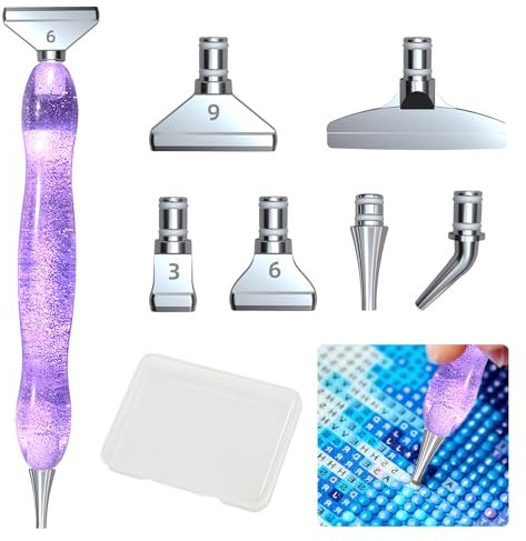 Diamond Painting Stift Kits, 5D Diamond Painting Zubehör mit Metall Ersatz Stiftköpfen, DIY Diamant Malerei Stift Zubehör Werkzeuge, Metal Drill Pen für Diamanten Malerei (8er)