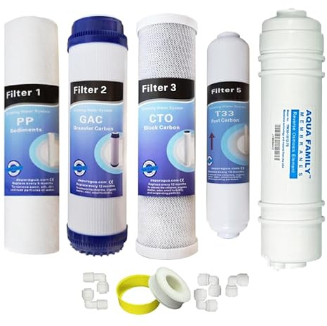 Depurtek | Kit med 4 filter och 75 GPD-membran i linje med omvänd osmos Hidrotek Depuragua MOON