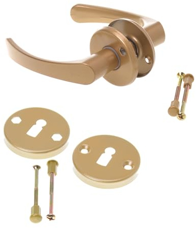 Aqbau® Rosett set dörrhandtag set dörrhandtag handtag handtag set dörrbeslag dörrhandtag guld (BB – färgskägg)