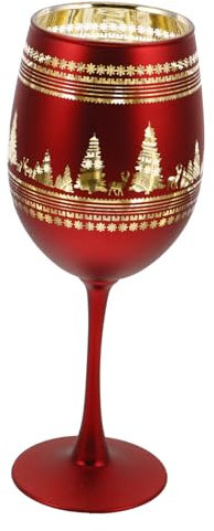 COLLBATH Calici Da Vino Rosso Di Natale Con Stelo Eleganti Bicchieri Da Vino Per Casa Design Creativo Per Feste E Degustazione