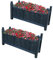 Vivo Technologies Set of 2 Large Wooden Garden Planter Outdoor Flowers Plant Pot Rectangular Garden Planters Planting Raise Bed Patio Decking, 60x20x34 cm, Grey