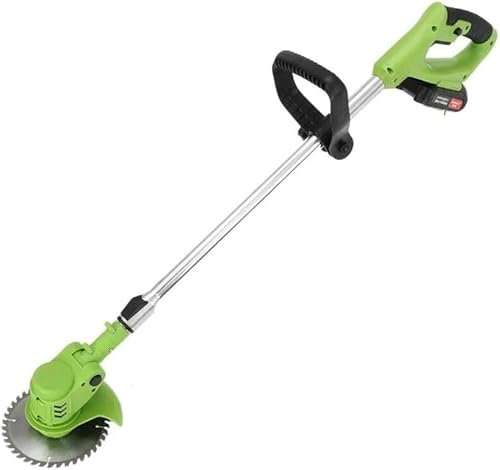 SQUADO Decespugliatore a Batteria, 36W, 18000 G/min, Tagliaerba Elettrico con Asta Telescopica 1-30 cm, 3 Lame Intercambiabili, Doppia Batteria al Litio