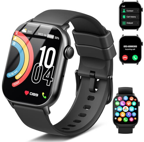 Smart Watch for Men Women Answer/Make Calls, 1.96 HD Fitness Watch with Heart Rate/Sleep Monitor/Step Counter, Fitness Tracker 110+Sports Activity Trackers, IP68 Waterproof Smartwatch for Android/iOS