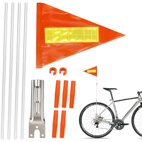 Drapeaux de sécurité vélo pour Enfants,5 tiges 30 cm,Pavillon réfléchissant