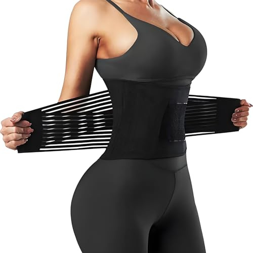 Xynovate Fascia Lombare Supporto, Fascia Addominale Dimagrante | Waist Trainer per Uomini Donne, Pancera Dimagrante e Snellente Cintura Pancia, Modello con Velcro Largo, Nero,M