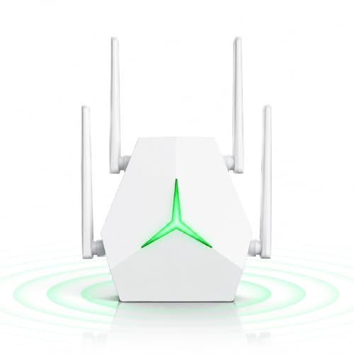 Repetidor WiFi 1200 Mbps Doble Banda 2,4/5 GHz, Amplificador de Señal WiFi Largo Alcance, WiFi Extender 3 en 1 Repetidor/Ap/Router con 2 Puertos Ethernet, Indicador LED y Alimentación Type-C