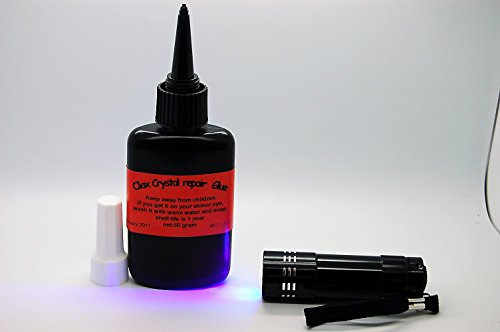 Produtto 50gr Résine UV, Colle, Réparation de Cristaux, Verre, Lunettes, Montres, Meubles + 9 LED UV Torche