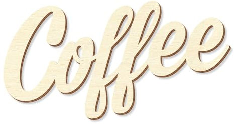 Letrero de Coffee de Bütic GmbH, en madera contrachapada natural en diferentes longitudes y fuentes, madera, Coffee 1, 15cm lang