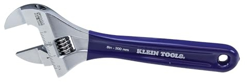 KLEIN TOOLS D86936 Adjustable Wrench, Forged with Slimmer Jaw and a High Polish Chrome Finish, 8-inch