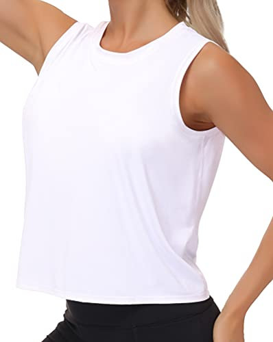 THE GYM PEOPLE EIS-Seide Workout Tops für Frauen Schnell trocken Muskeln Fitnessstudio Shirts Ärmelloses Flowy Yoga Tank Tops