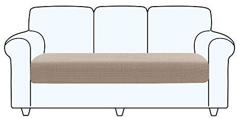 TAOCOCO Rutschfester Sofa Sitzkissenbezug, Elastische Sofakissenbezüge, Dehnbar, Waschbar, Für Sofa Sitz und Rückenkissen (3 Sitzer, Sand)