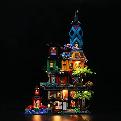 GEAMENT LED-Licht-Set für Ninjago City Gardens (Gärten) Bausteine Modell Kompatibel mit Lego 71741 (Modell-Set Nicht enthalten)