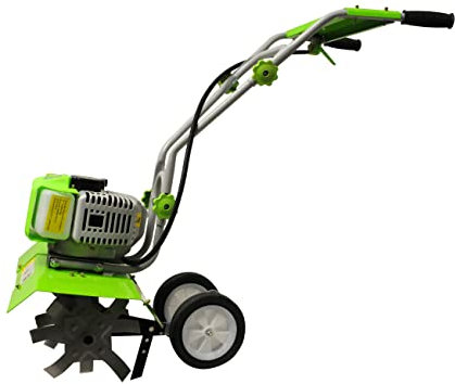 BASS POLSKA Motozappa Coltivatore Manuale Facile da Azionare Scioglie il terreno per il Giardino Giardino Manutenzione del verde combustione 4in1 Larghezza di lavoro 350 mm Motore 63cc