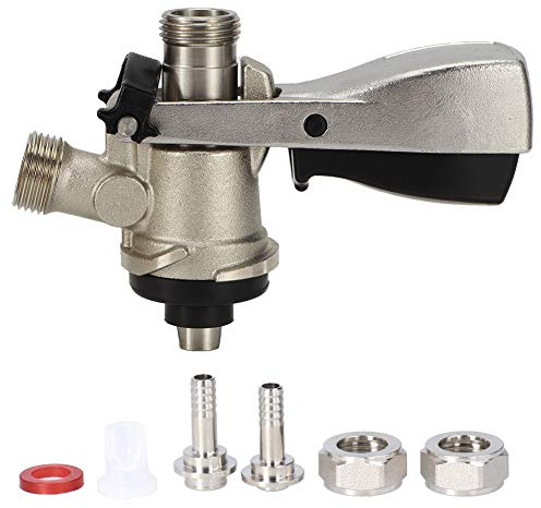 Joyzan Coupleur Robinet Fût, Brassage Bière Pression Dispositif Couplage équipement Distribution Homebrewer Fête Restaurant Pique-Ni Fût Soupape Surpression G5/8 Laiton Sécurité 304Acier Inoxydable
