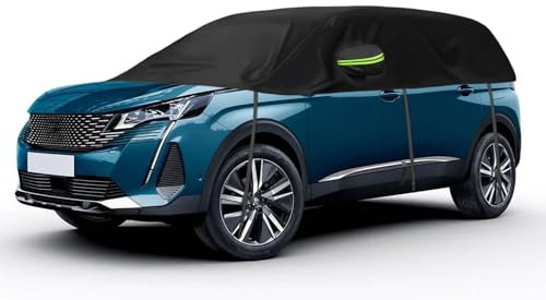 Housse de Voiture Compatible avec Peugeot 5008 T87 / P87 2009-2024, Demi Housse Voiture Exterieur Réfléchissantes, Imperméable et Résistant à la Neige, Protection Anti-UV et Antipoussière
