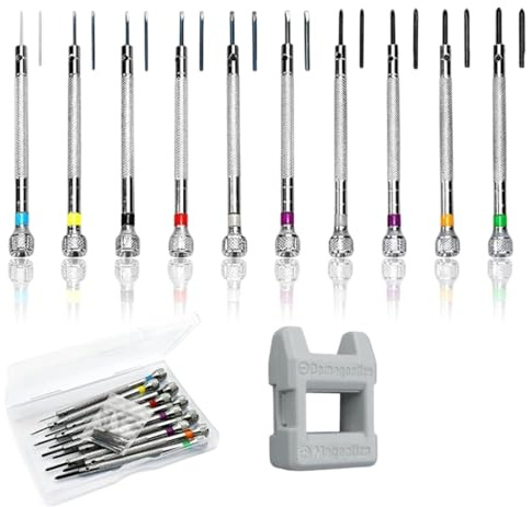 Watchmaker's Screwdriver Set, 10 Pcs 0.6-1.6 mm Precision Screwdriver Set, Professional Small Screwdrivers Eyeglass Repair Kit for Watch Eyeglasses Jewelry Repair Laptop DIY Projects