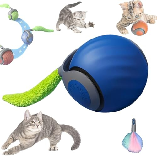 Giocattolo for gatti Chase Master Pro, palla giocattolo interattiva for gatti, giocattolo intelligente for gatti, giocattolo for gatti con coda soffice, palla rotolante automatica intelligente for gat