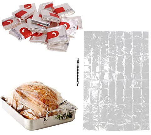 DBOO Sacchetti da forno 20 pezzi sacchetti per arrosto da forno 25,4 x 38,1 cm, sacchetti per arrostire carne di tacchino, pollo, pesce, verdure, prosciutto, costolette, pollame, frutti di mare