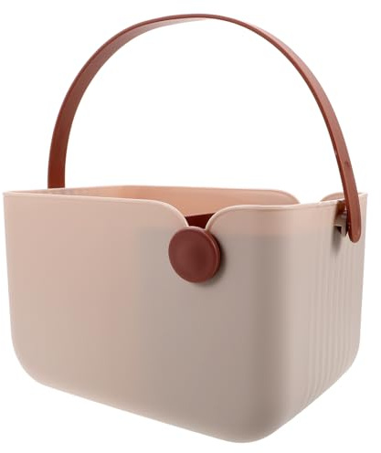 Garneck Cestino Portaoggetti per Doccia in Plastica con Fori, Organizer Bagno Stile Nordico con Manico Portatile e Facile da Pulire, per Viaggi e Pulizia