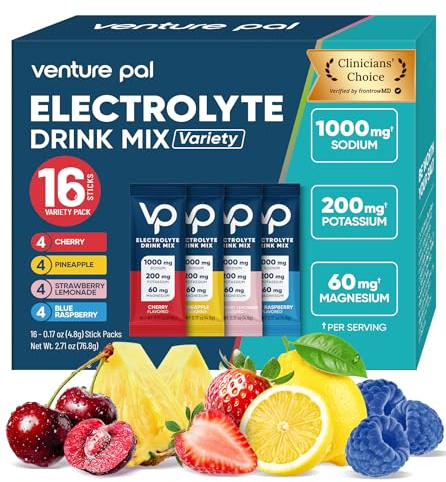 Venture Pal High Sodium Sugar Free Electrolytes Powder Packets, 16 Count