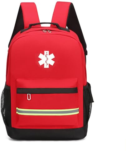 Lyirfan Zaino di primo soccorso,Zaino di trauma di borsa di primo rispondente vuoto,per casa e lavoro,EMT Paramedics (solo borsa) (Rosso)