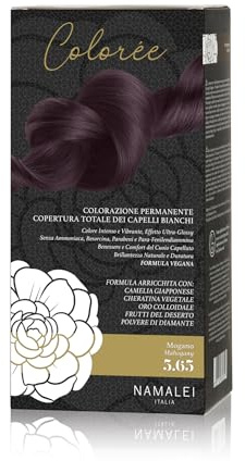 Namalei, Tinta Colorèe 5.65 Mogano, Colore per Capelli, Senza Ammoniaca, Lunga Durata, Idrata e Rinforza, 180 ml
