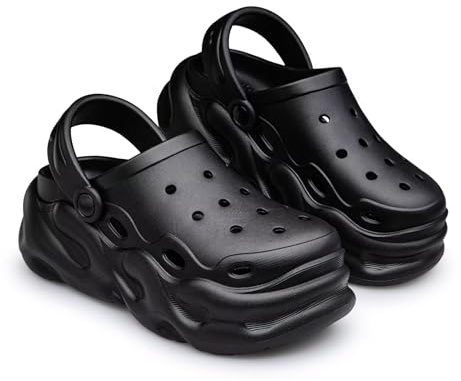 Women Platform Clogs Slip On Clogs Heeled Garden Shoes Sandals