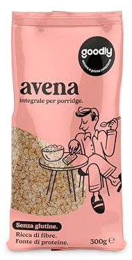Goodly, Avena Integrale per Porridge, Senza Glutine, Ricca di Fibre e Fonte di Proteine, 300 g
